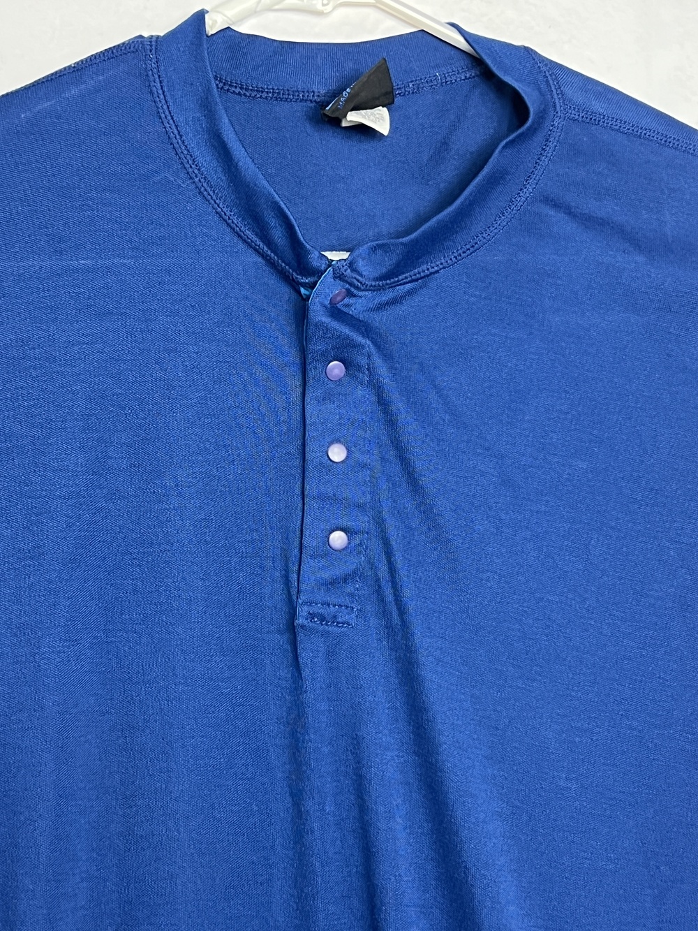 Vintage Patagonia Shirt Mens Large Blue Capilene Henley Snap Long Sleeve USA 90s